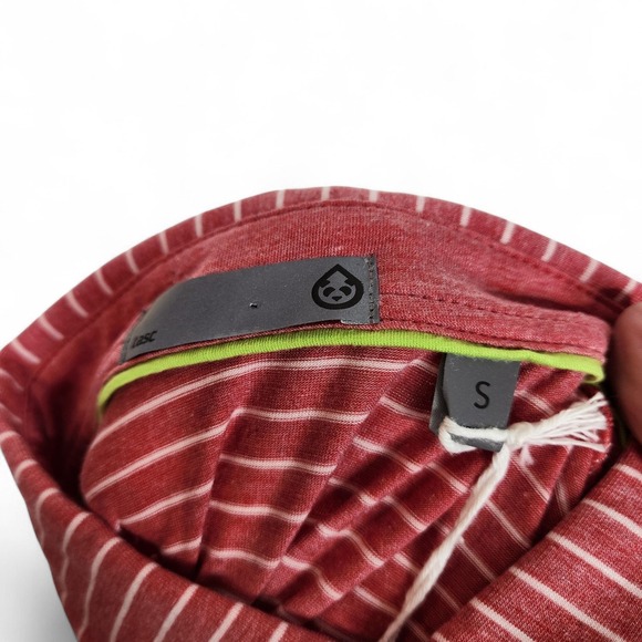 tasc Performance Polo Shirt Mens Small Red Heather White Stripe Cloud Polo TM546 - Picture 11 of 13